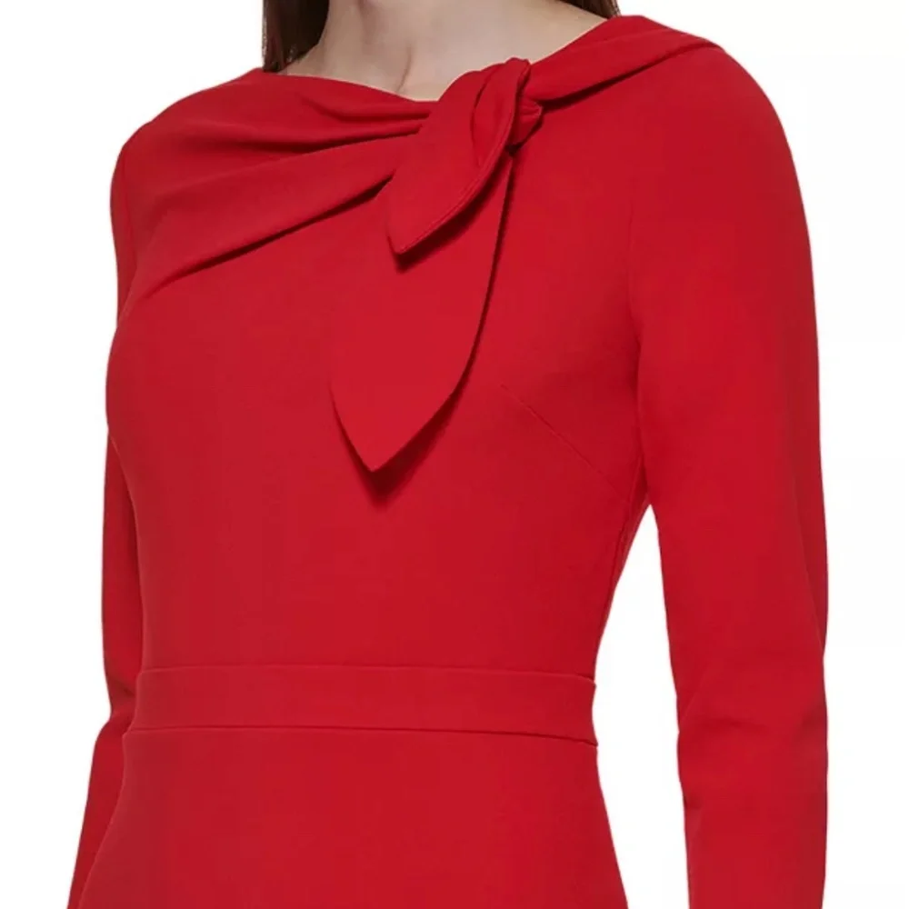 Calvin Klein Women's Crepe Bow-neck Sheath Dress-NWT - Picture 4 of 7
